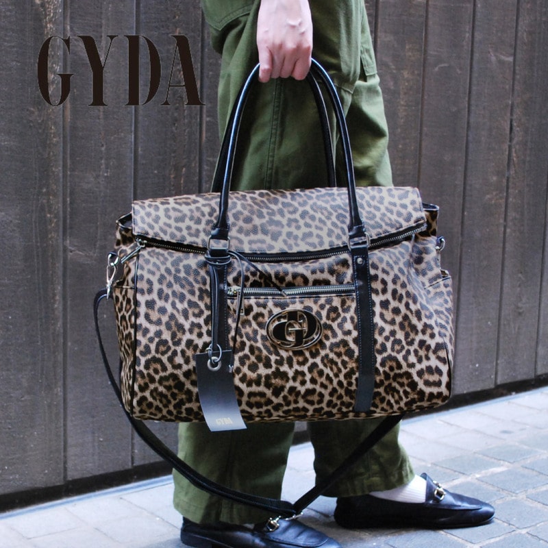 新作予約 GYDA ジェイダ ボストンバッグ レオパード 旅行 2way