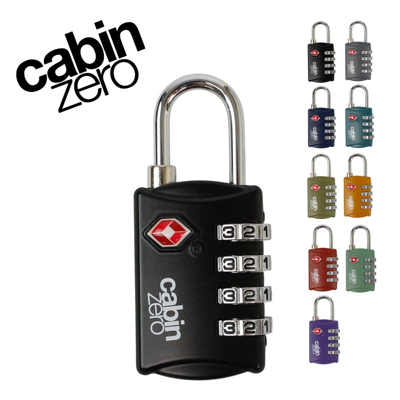 南京錠 ダイヤル式 TSA 4桁 TSAロック ダイヤルロック 鍵 ダイヤル錠 キャビンゼロ CABINZERO トラベルロック トラベルTSAロック ブラック グレー ネイビー ブルー カーキ レッド ブランド 旅行 バックパック スーツケース キャリーケース 814-CZLK011
