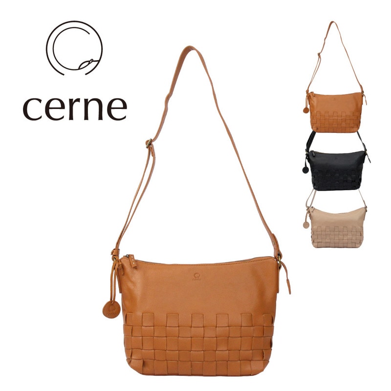 Cerne セルン ショルダーバッグ レディース レザー 編み込み ブランド お出かけ 旅行 本革 きれいめ カジュアル 肩掛け 910-CE-5D202