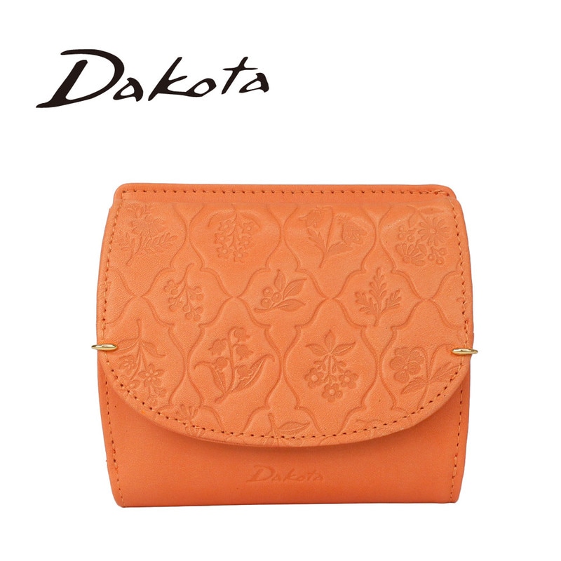 dakota ダコタ レディース 財布 二つ折 BOX型 二つ折り財布 コンパクト BOX型小銭入れ ブランド エルビエ オレンジ エンボス柄 0031920 正規販売店