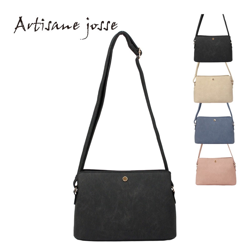 Artisane josse アルチザンヌ・ジョゼ ショルダーバッグ レディース ブランド 肩掛け 斜め掛け バッグ ショルダー ブラック ベージュ ブルー ピンクベージュ 合皮 シンプル Hoshu ホーシュ 962-AJ-5DA005