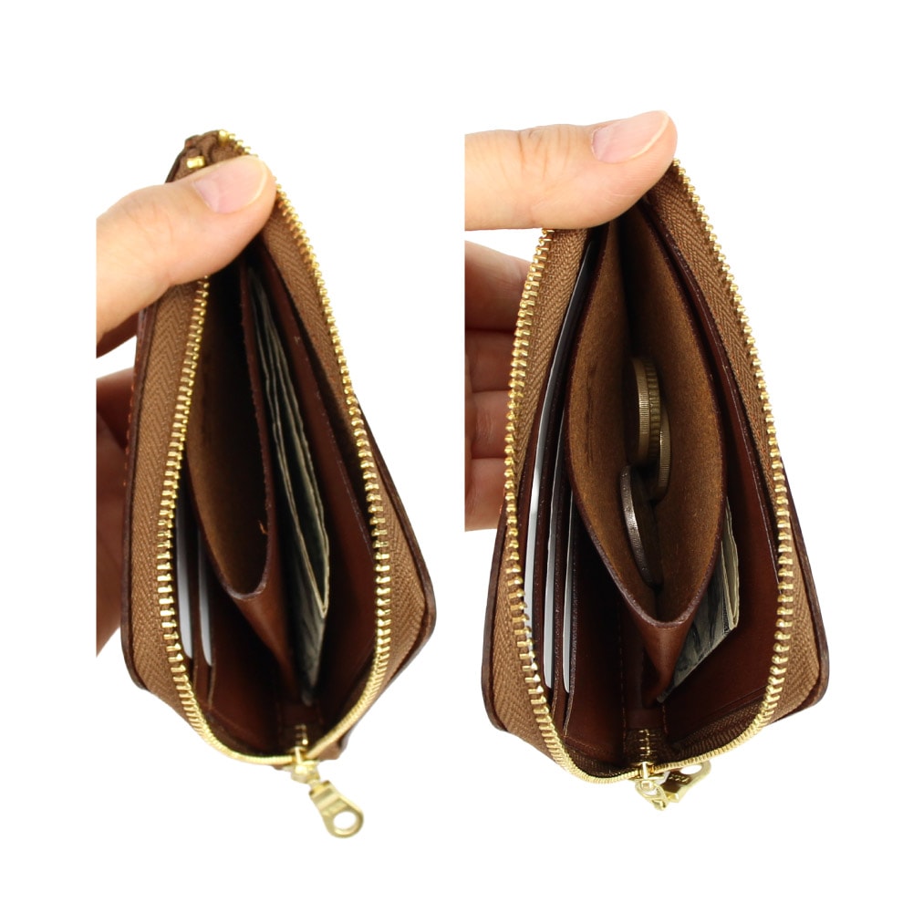 Dakota BLACK LABEL ダコタ ブラックレーベル ヒルツ L字ファスナー コンパクト財布 レザー メンズ レディース シンプル 牛革 ブラウン チョコ 茶色 ダークブラウン 001-0620081