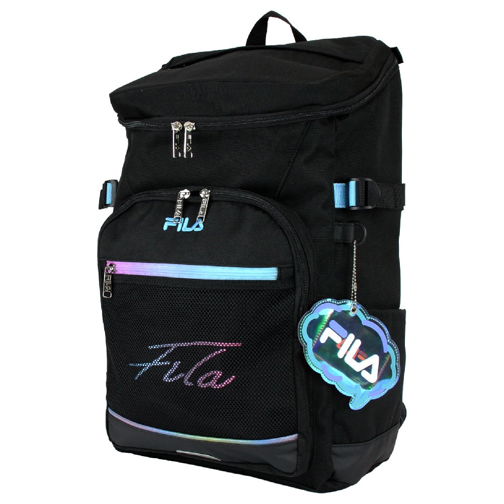 FILA フィラ 7852 リコル スクールバッグ スクールリュック デイパック 30L 撥水 グラデーション スクール スクエア リュック BOX バックパック スクバ ラウンドリュック 学生 中学生 高校生 かわいい おしゃれ シンプル 使いやすい 入学 ブラック チャーム付き