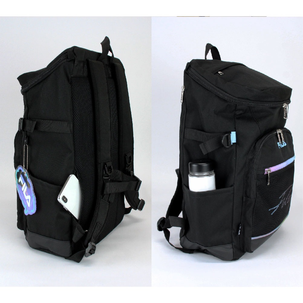 FILA フィラ 7852 リコル スクールバッグ スクールリュック デイパック 30L 撥水 グラデーション スクール スクエア リュック BOX バックパック スクバ ラウンドリュック 学生 中学生 高校生 かわいい おしゃれ シンプル 使いやすい 入学 ブラック チャーム付き