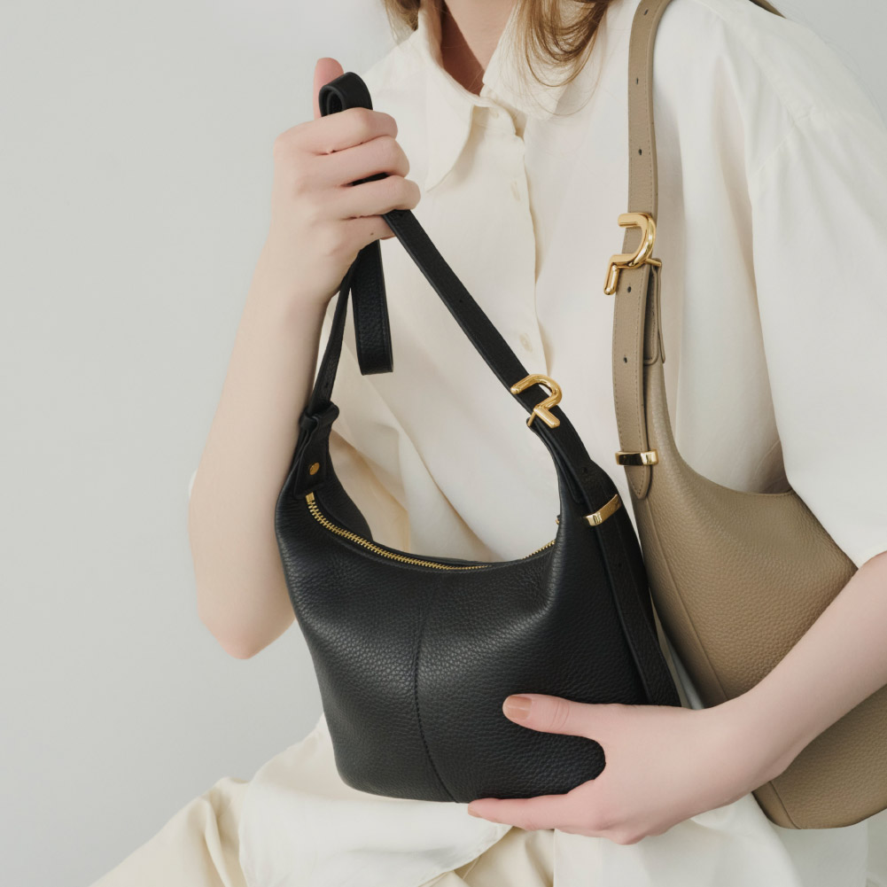本革 ハンドバッグ 黒 レディース 上品 ショルダーバッグ レザー 軽量