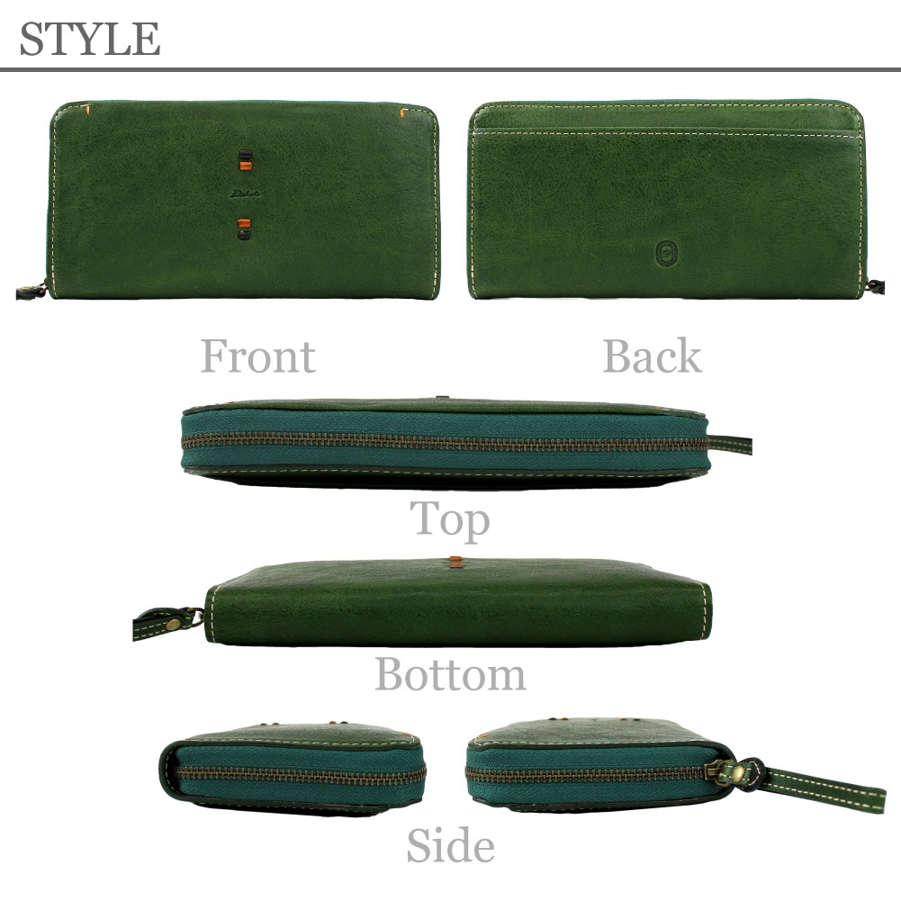 Dakota ダコタ 財布 レディース 長財布 ファスナー 大容量 レザー 本革 イタリアンレザー ラウンドファスナー ダコタの財布 ブランド  レッド ブラウン グリーン 赤 茶 緑 0031703