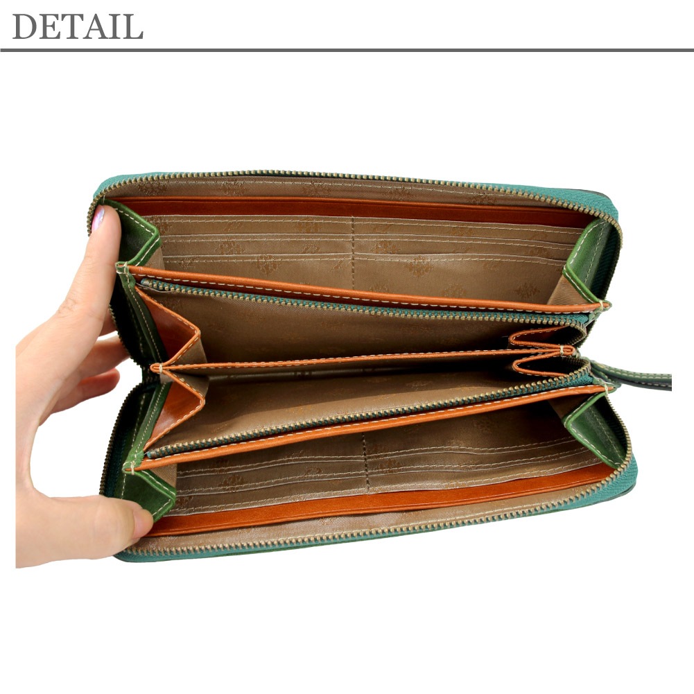 Dakota ダコタ 財布 レディース 長財布 ファスナー 大容量 レザー 本革 イタリアンレザー ラウンドファスナー ダコタの財布 ブランド  レッド ブラウン グリーン 赤 茶 緑 0031703