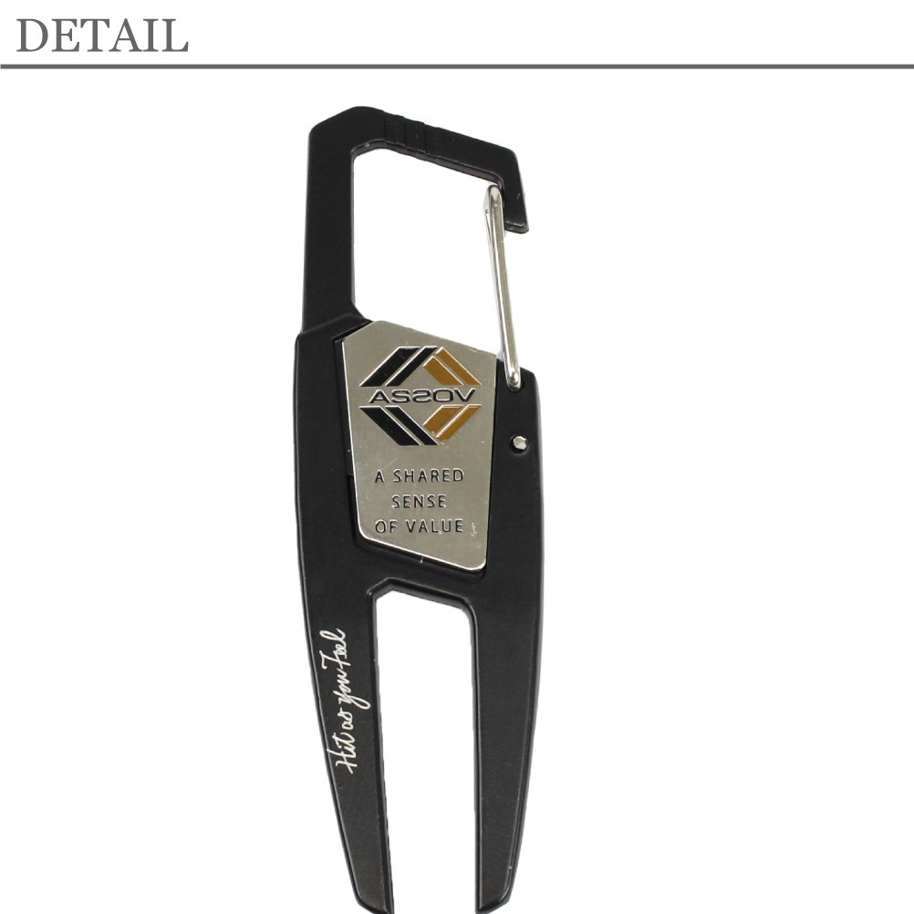 ゴルフマーカー ボールマーカー ティー マーカー フォーク マグネット 強力マグネット AS2OV アッソブ FORK CARABINER -BK GOLF SERIES フォークカラビナ