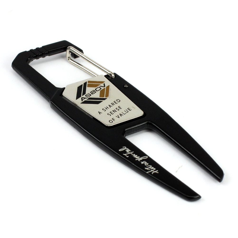 ゴルフマーカー ボールマーカー ティー マーカー フォーク マグネット 強力マグネット AS2OV アッソブ FORK CARABINER -BK GOLF SERIES フォークカラビナ