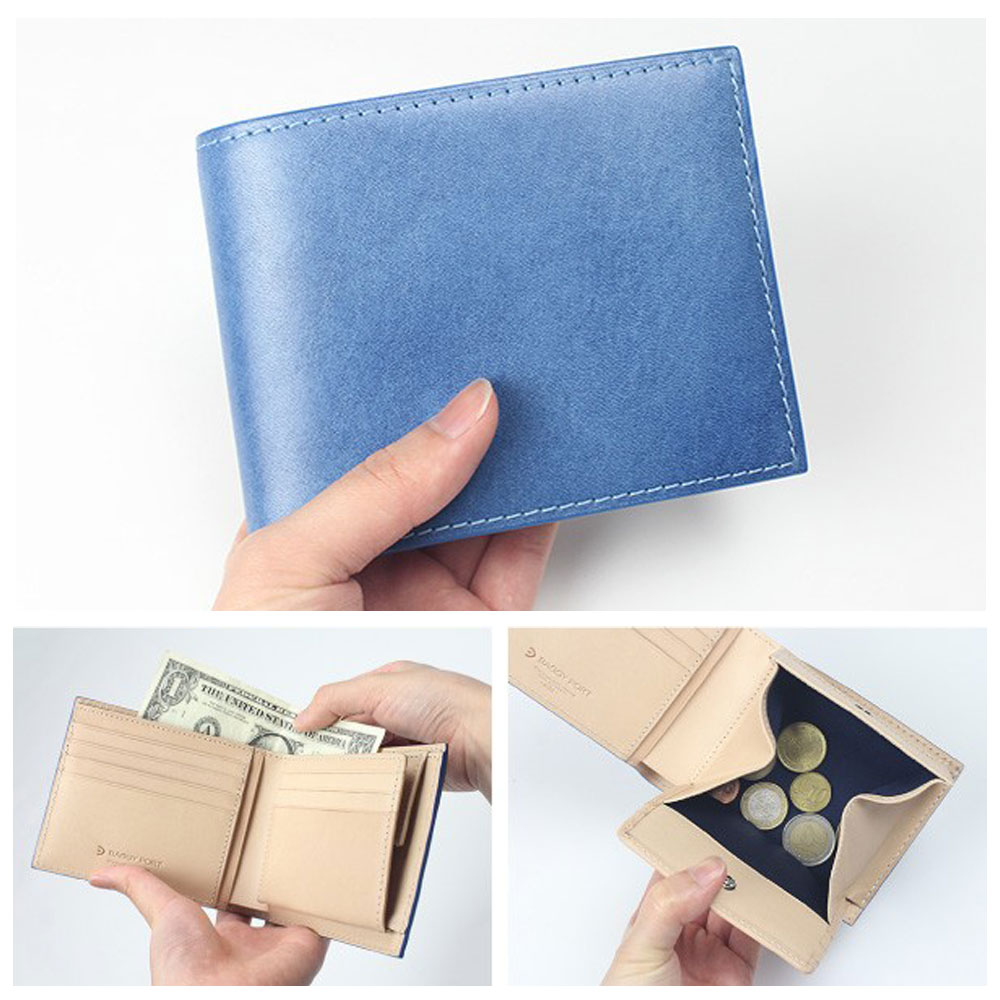 BAGGY PORT バキーポート 藍染めレザー 2つ折り財布 本革 牛革 レディース メンズ ZYS098