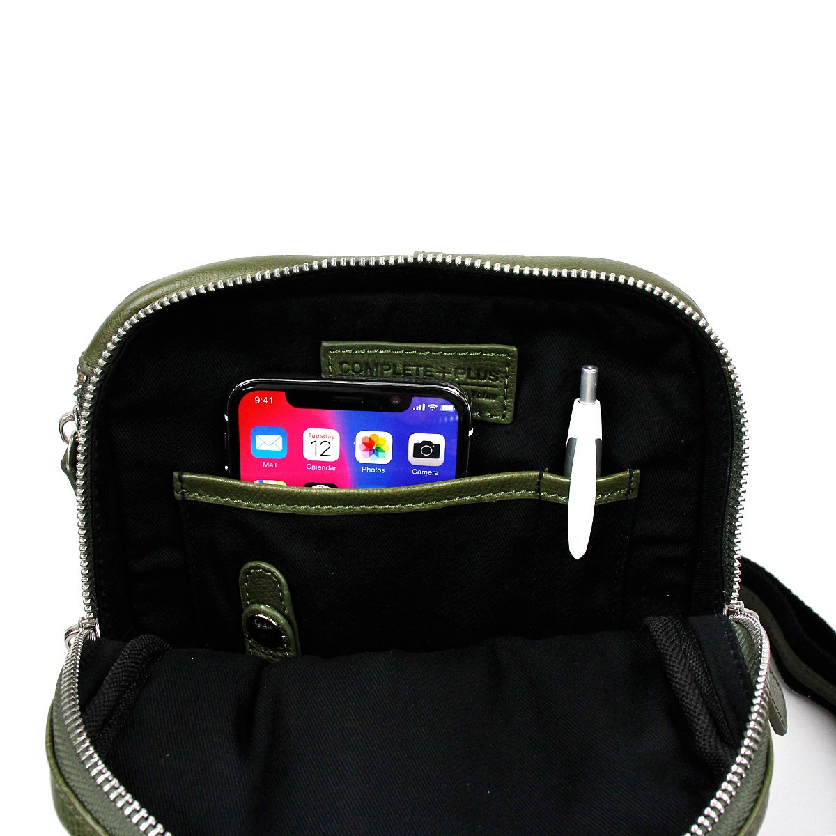 COMPLETE PLUS コンプリートプラス ベーシック キップ牛革 ボディバッグ メンズ グリーン ベージュ ブラック キャメル(910-cp-0m102)