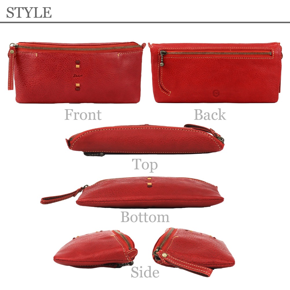 Dakota ダコタ 長財布 財布 レディース レザー 本革 ファスナー 使いやすい財布 ダコタの財布 ダコタの長財布 赤 茶 緑 レッド ブラウン グリーン ブランド ペルリーネ 0031704