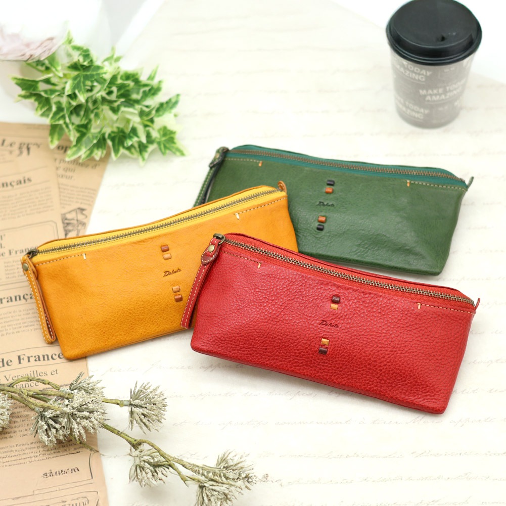 Dakota ダコタ 長財布 財布 レディース レザー 本革 ファスナー 使いやすい財布 ダコタの財布 ダコタの長財布 赤 茶 緑 レッド ブラウン グリーン ブランド ペルリーネ 0031704