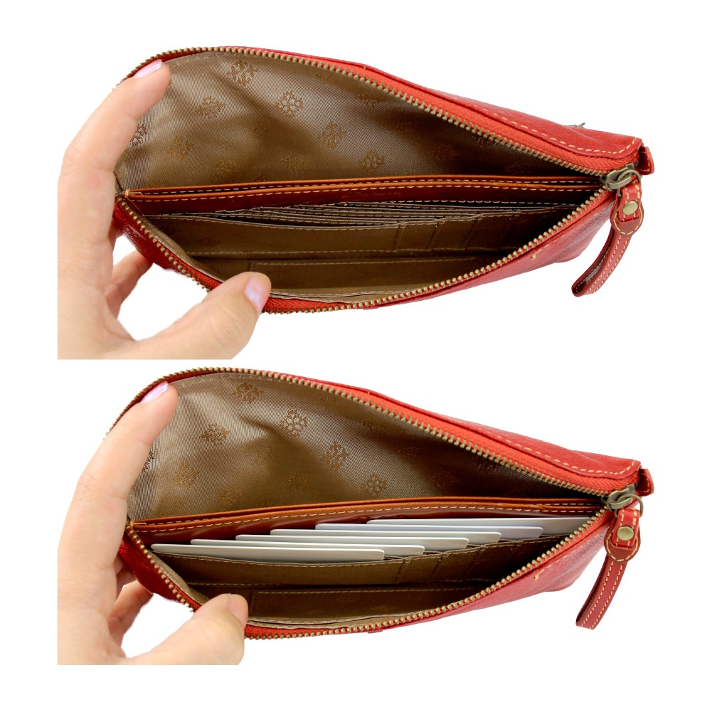 Dakota ダコタ 長財布 財布 レディース レザー 本革 ファスナー 使いやすい財布 ダコタの財布 ダコタの長財布 赤 茶 緑 レッド ブラウン グリーン ブランド ペルリーネ 0031704