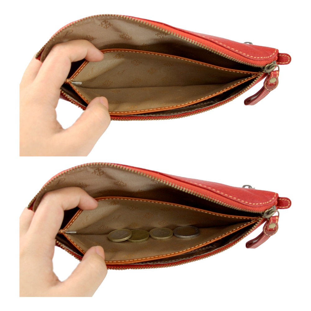 Dakota ダコタ 長財布 財布 レディース レザー 本革 ファスナー 使いやすい財布 ダコタの財布 ダコタの長財布 赤 茶 緑 レッド ブラウン グリーン ブランド ペルリーネ 0031704