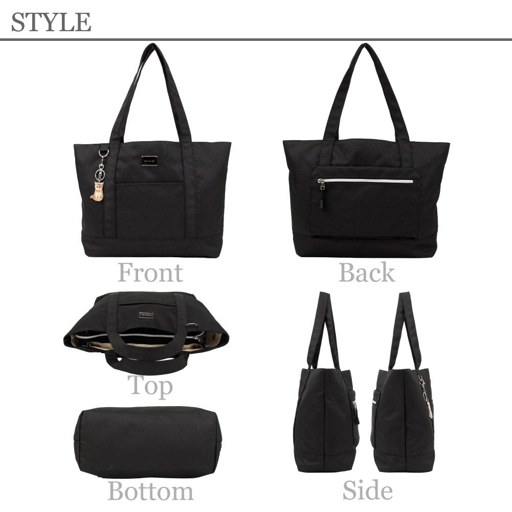 PAUL & JOE ACCESSOIRES トートバッグ ポールアンドジョー 猫 ブラック キャリーオン ポルジョ pja-b1328
