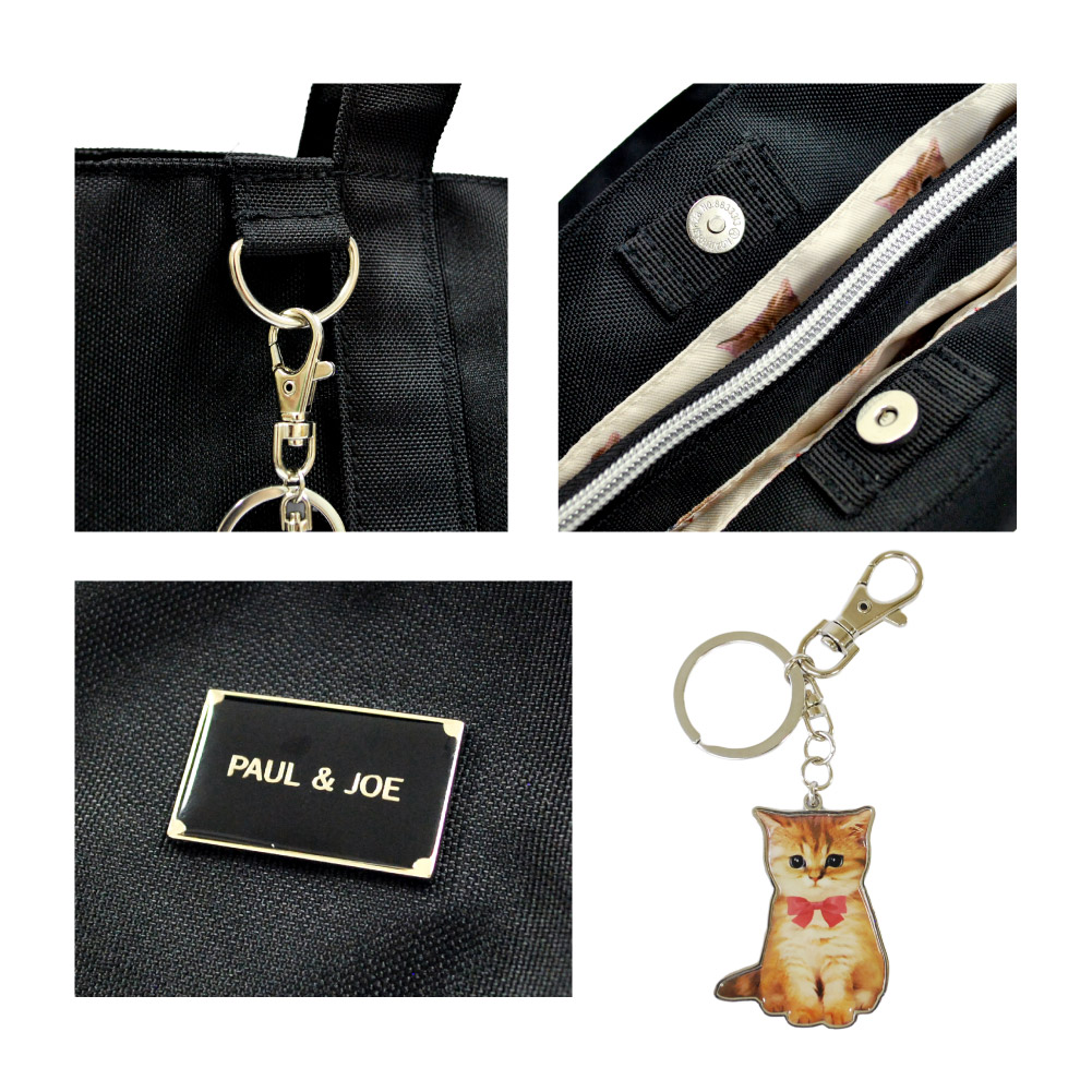 PAUL & JOE ACCESSOIRES トートバッグ ポールアンドジョー 猫 ブラック キャリーオン ポルジョ pja-b1328