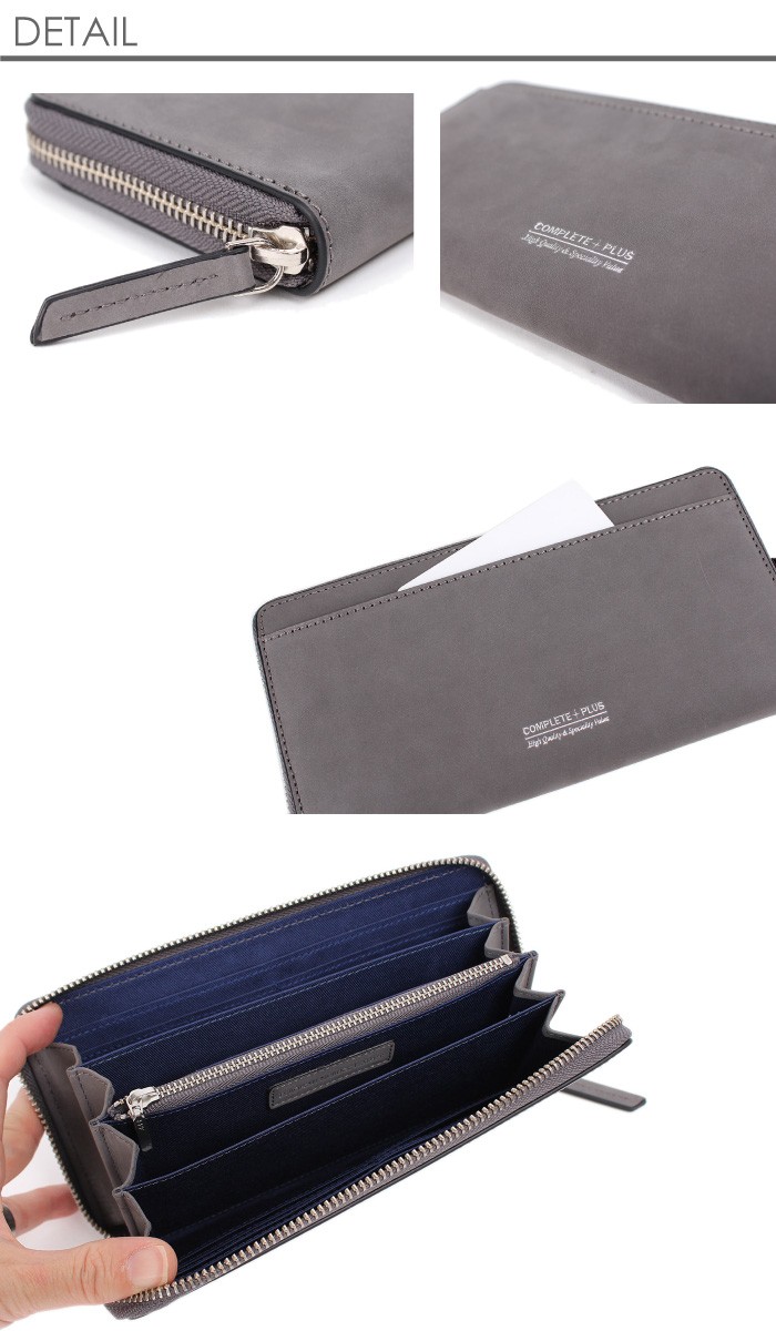 COMPLETE PLUS コンプリートプラス メンズ ラウンドファスナー長財布 牛革 本革 ヌバックレザー 952-cp-9bg101