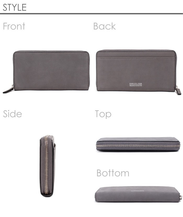 COMPLETE PLUS コンプリートプラス メンズ ラウンドファスナー長財布 牛革 本革 ヌバックレザー 952-cp-9bg101