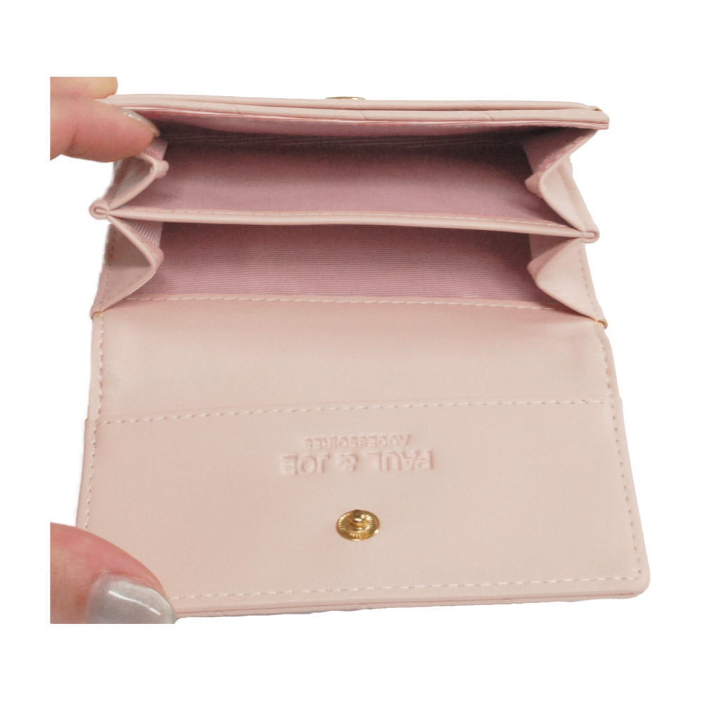 PAUL&JOE ACCESSOIRES 名刺入れ レディース 革 合皮 カードケース キルティング ポール&ジョー ブランド 大人 上品 ビジネス エンボス pja-w1073