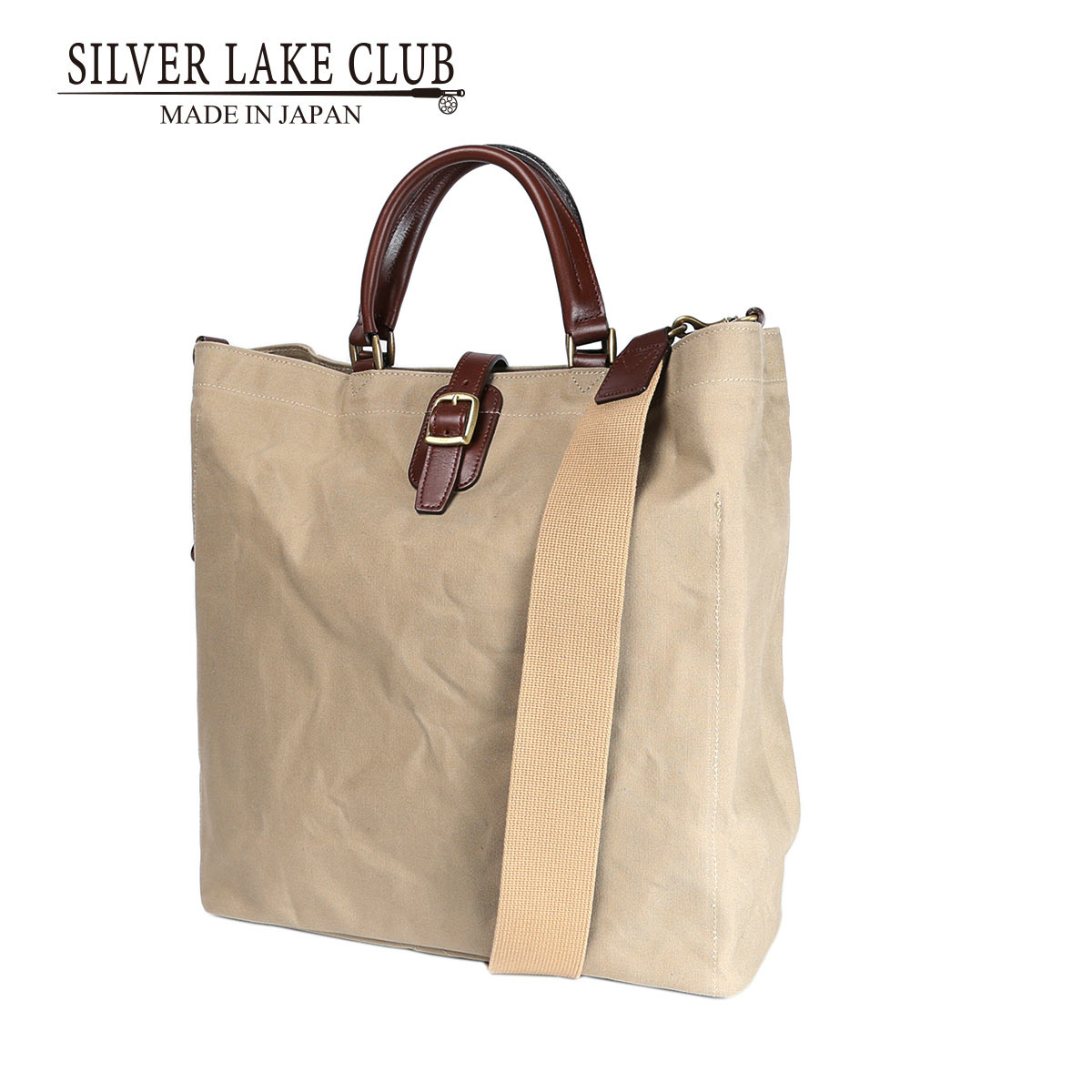 【新品】grips 大きめトートバッグ ベージュブラウン レインカバー付 シルバーレイククラブ トートバッグ 34cm A4 バッグ メンズ