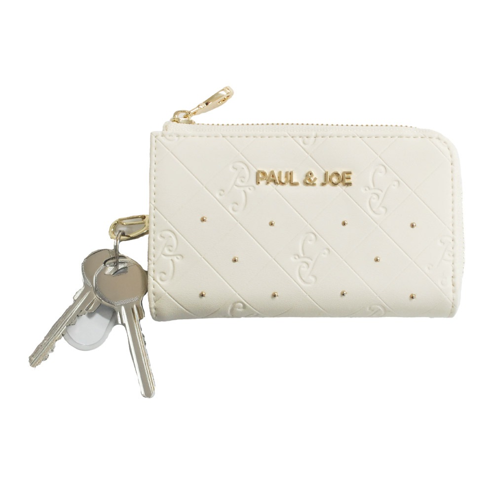 PAUL&JOE ACCESSOIRES キーケース レディース 革 合皮 ポール&ジョー スマートキー 鍵 ブランド 大人 上品 エンボス 通勤 pja-w1075