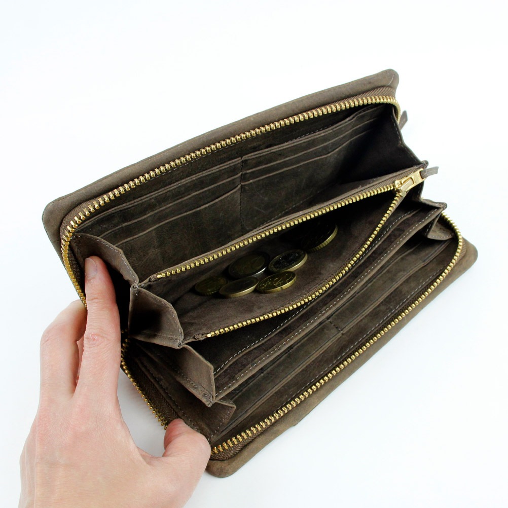 Passenger Message パッセンジャーメッセージ 財布 メンズ 長財布 ブランド 本革 ラウンドファスナー メンズ ブラック ブラウン クーズー