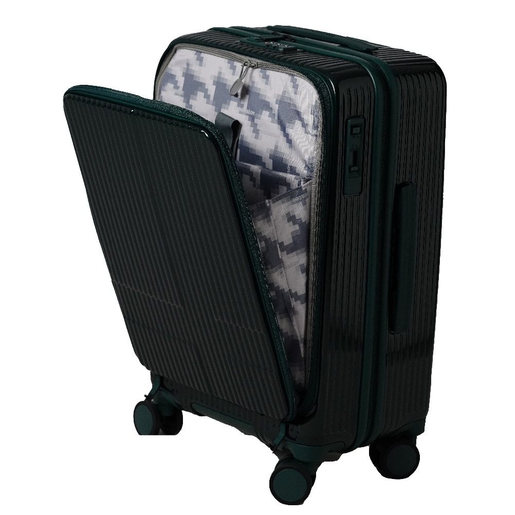 イノベーター スーツケース innovator inv155 鏡面 55L 軽量 ジッパー キャリーケース フロントポケット  