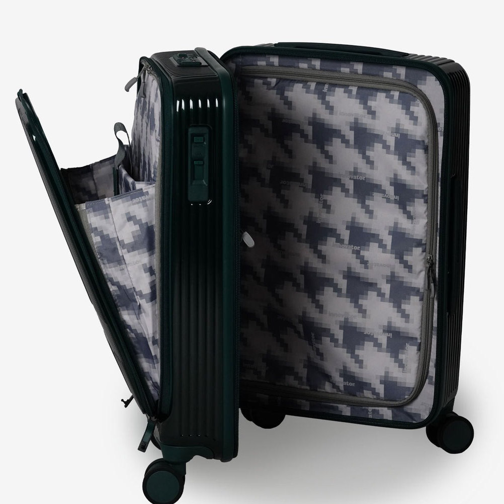 イノベーター スーツケース innovator inv155 鏡面 55L 軽量 ジッパー キャリーケース フロントポケット  
