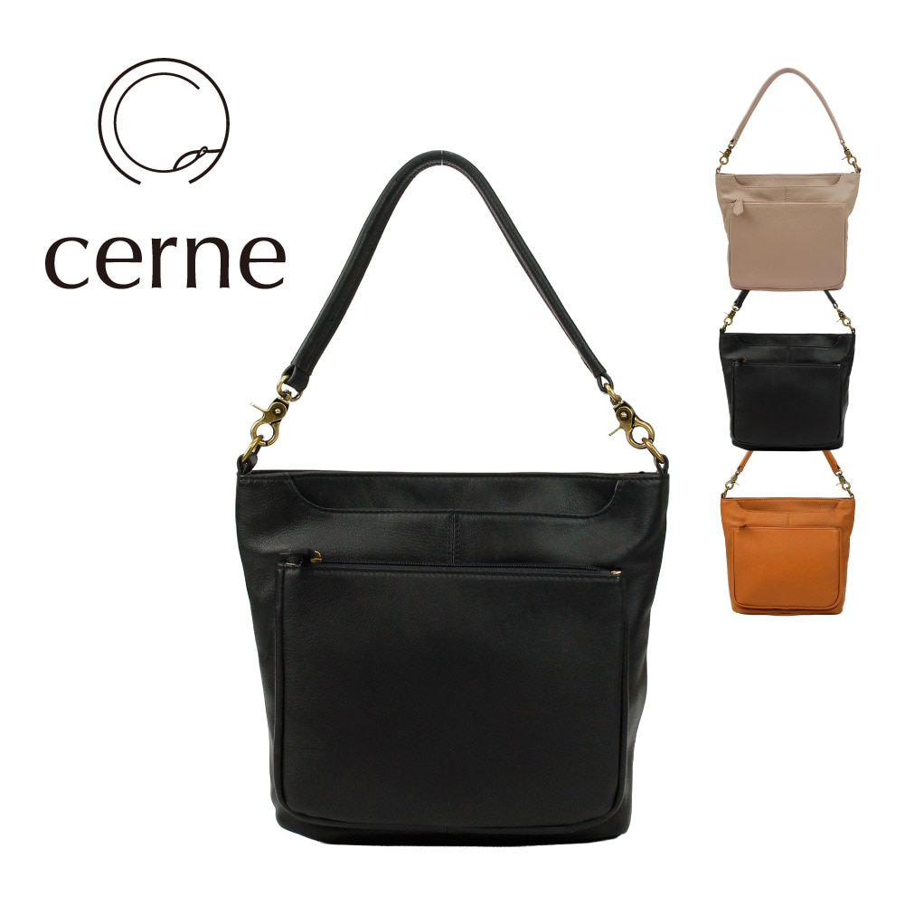 ハンドバッグ レディース カジュアル おしゃれ ショルダーバッグ 2way 大人可愛い レザー 本革 ブラック キャメル グレージュ 旅行 おでかけ 実用的 大容量 多機能 ブランド cerne セルン 910-CE-5D102