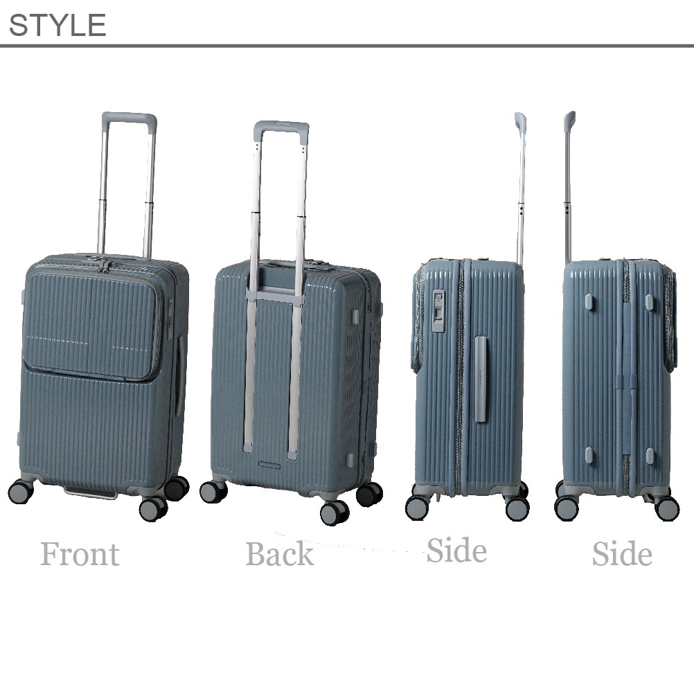 inv60鏡面 イノベーター スーツケース innovator 62L Mサイズ 軽量 ジッパー 