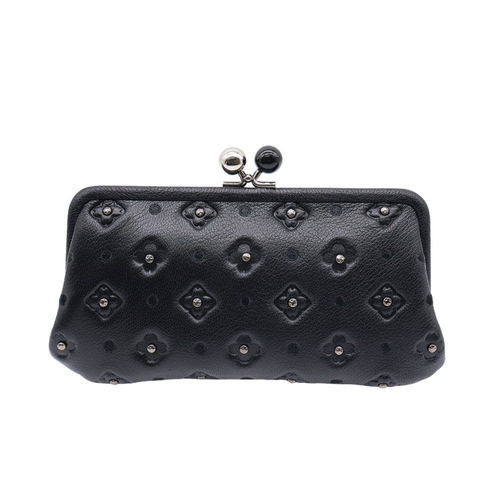 Perche ブラック　財布 perche（ペルケ） 財布 perche / マルチスタッズがま口ロング