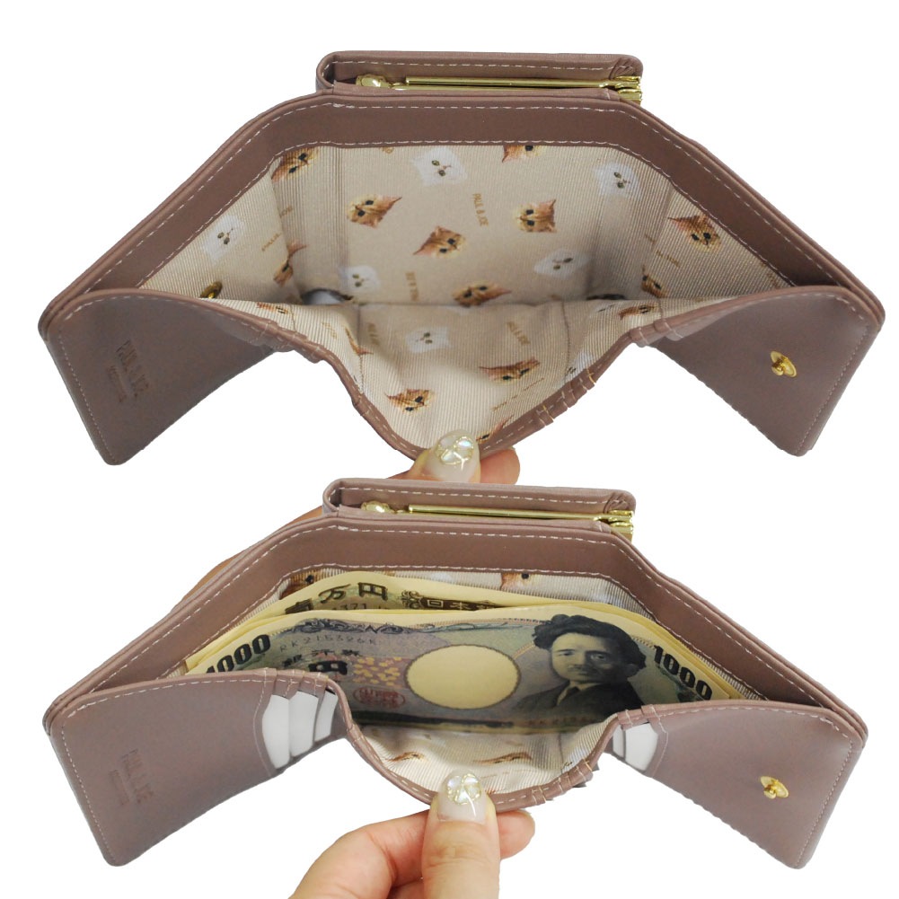 PAUL & JOE ACCESSOIRES ポール&ジョー がま口財布 ミニ財布 BIG CAT METAL 猫 PJA-W1272
