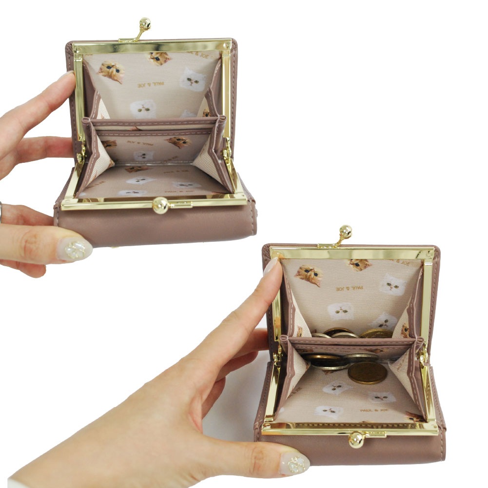 PAUL & JOE ACCESSOIRES ポール&ジョー がま口財布 ミニ財布 BIG CAT METAL 猫 PJA-W1272