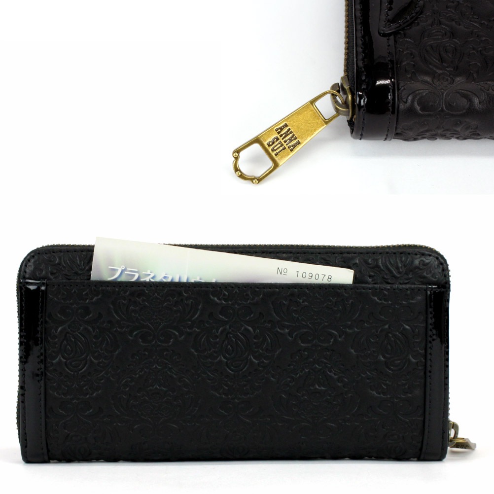 ANNASUI アナスイ 長財布 ラウンドファスナー長財布 316111 財布 セルパン 蛇 開運 金運 エナメル