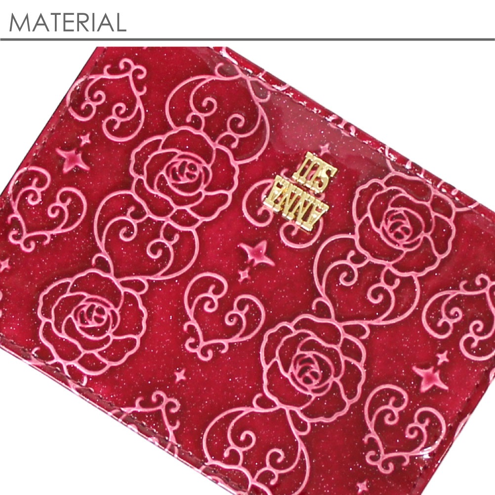 ANNASUI アナスイ ローズハート パスケース 定期入れ ICカード カード入れ チェーン 蝶々 レディース ブランド エナメル 316913 317982 アンティーク調 正規品 annasui アナスイパスケース