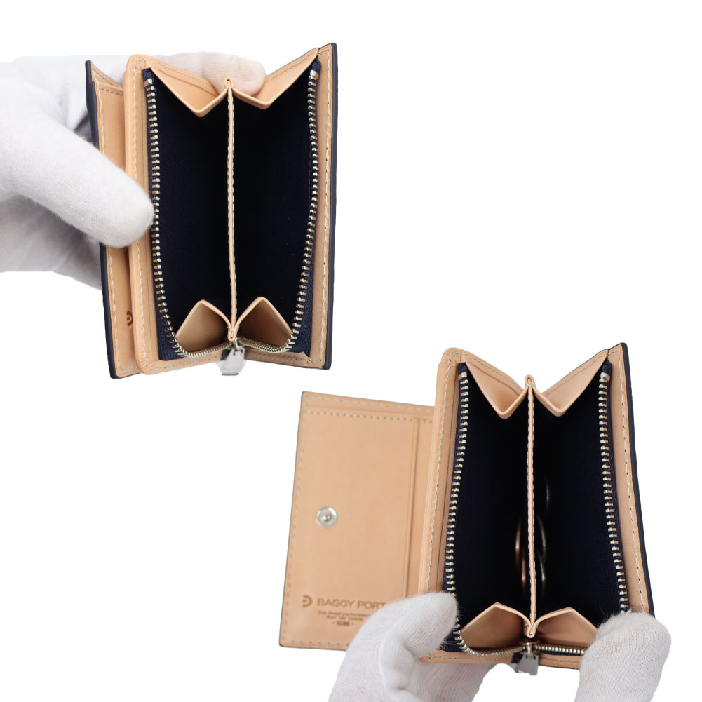 BAGGY PORT バギーポート 二つ折り財布 藍染めレザー 本革 コンパクト