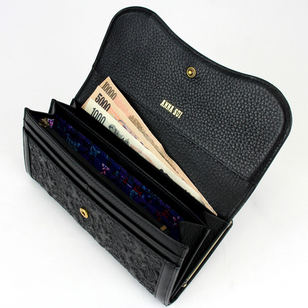 ANNASUI アナスイ がま口長財布 セルパン 牛革 316110