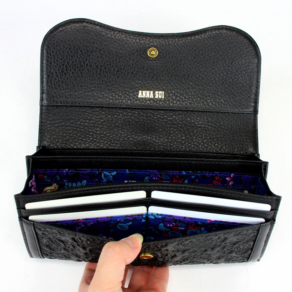 ANNASUI アナスイ がま口長財布 セルパン 牛革 316110