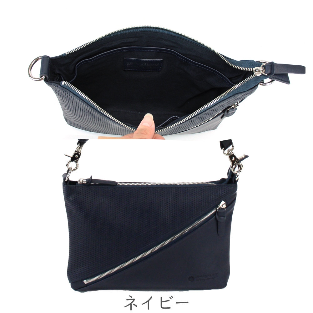 COMPLETE PLUS コンプリートプラス ショルダーバッグ シンプル バッグ かばん メンズ 男性 男 ブランド 型押し 本革 革 パンチングレザー 910-cp-5m102