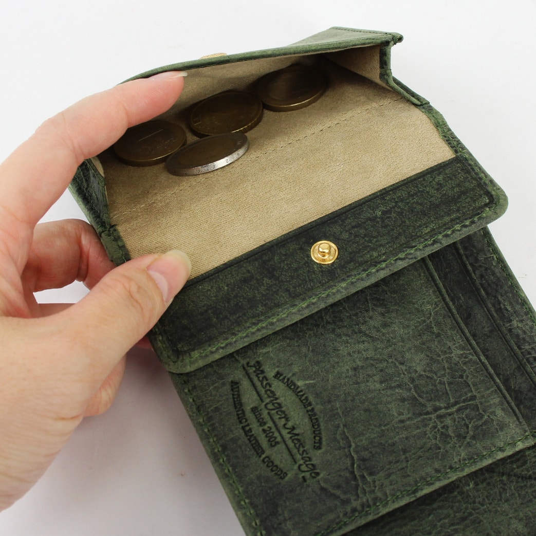 Passenger Message 三つ折り財布 メンズ 本革 コンパクト ブランド