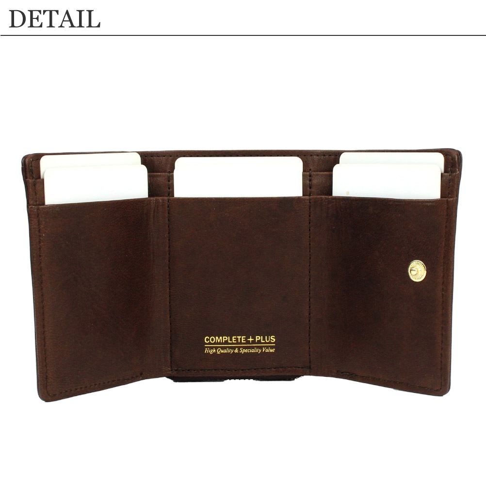 SALE40%OFF COMPLETE PLUS コンプリートプラス 三つ折り財布 小銭入れ ブランド メンズ 本革 レザー 革 使いやすい ホースレザー 927-CP-3E102