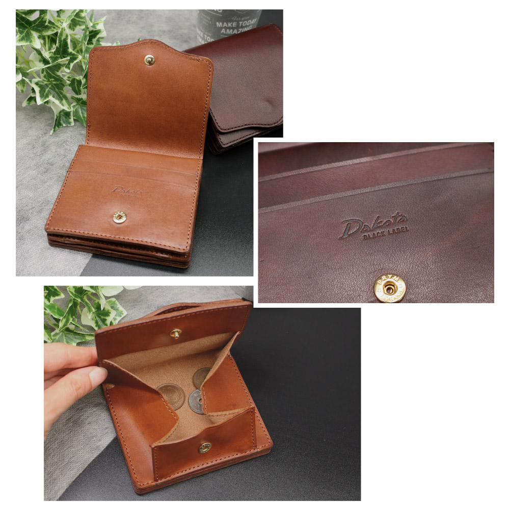 Dakota BLACK LABEL ダコタ ブラックレーベル 二つ折り財布 メンズ レザー経年変化 BOX型 本革 ブラウン チョコ ヒルツ 0620184