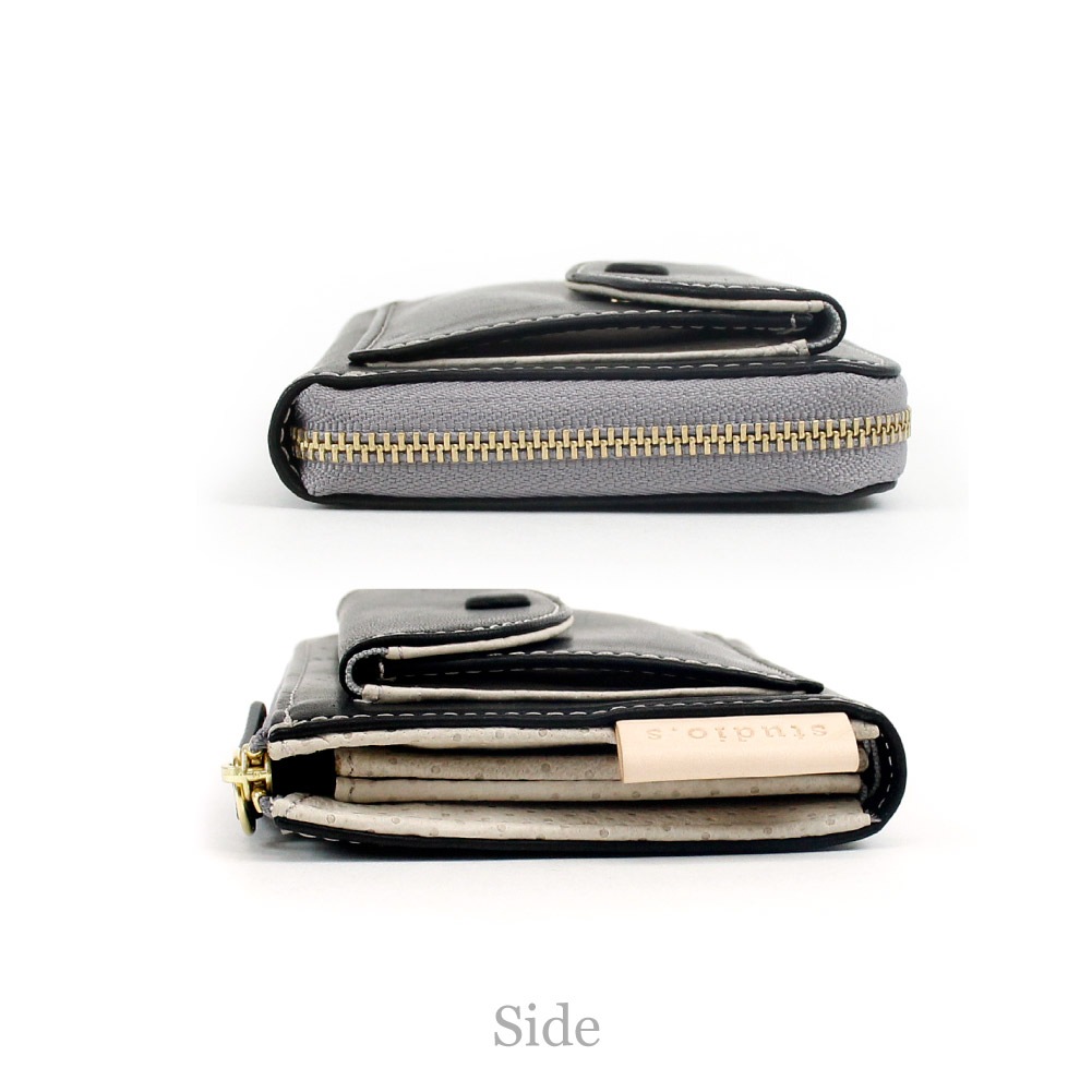 SALE50%OFF studio.s スタディオエス 財布 ミニウォレット ミニ財布 レディース ブランド 本革 馬革 豚革 ヌメ革 ドット柄 コンパクト L字ファスナー 941-ss-21r102