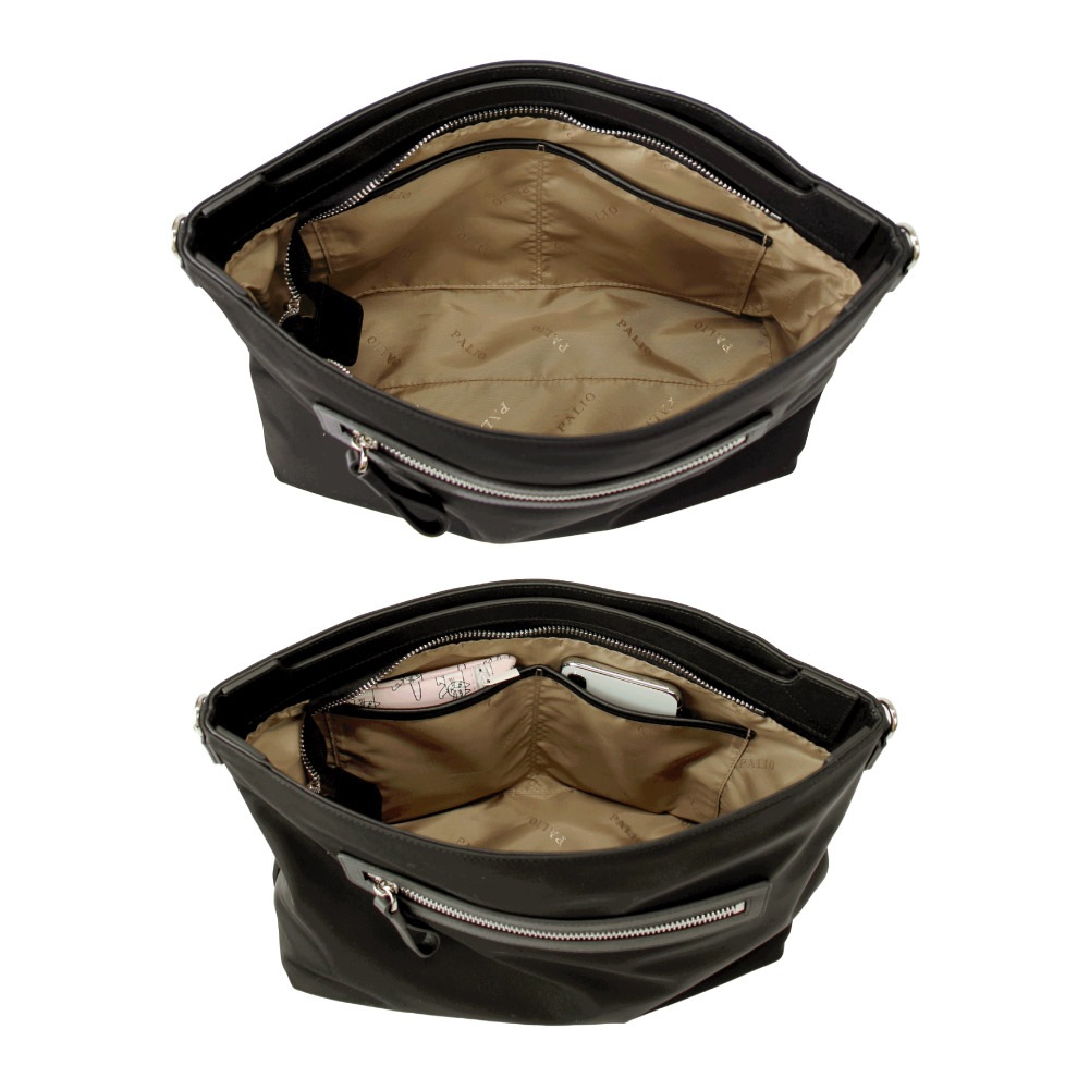 PALIO Feliy 強撥水ナイロン+本革トートバッグ&ショルダーバッグ 2way pan-004