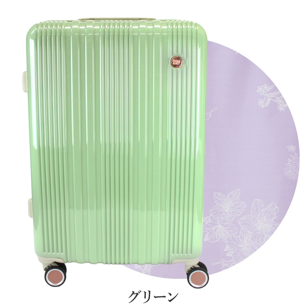 ノベルティ付 スーツケース 3泊 4泊 5泊 6泊 キャリーケース 拡張 l 軽量 NATURAL BEAUTY ナチュラルビューティー 可愛いスーツケース 女性 tsaロック 60l 71201