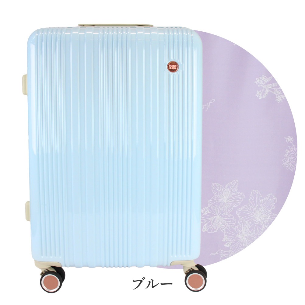 ノベルティ付 スーツケース 3泊 4泊 5泊 6泊 キャリーケース 拡張 l 軽量 NATURAL BEAUTY ナチュラルビューティー 可愛いスーツケース 女性 tsaロック 60l 71201