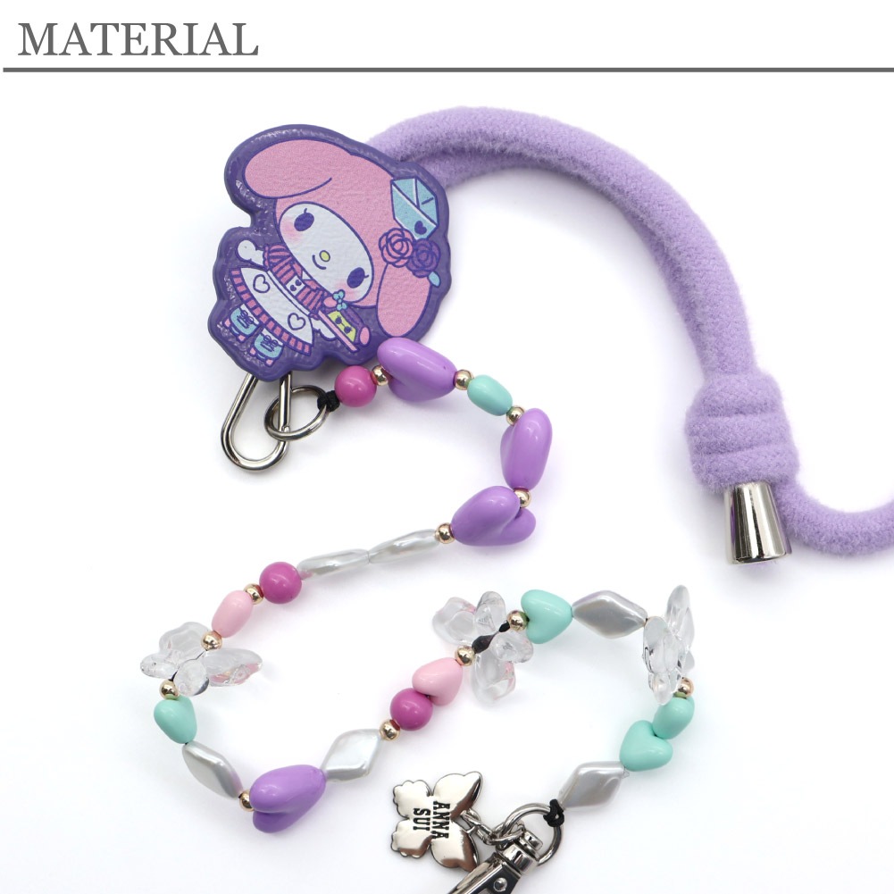 ANNA SUI アナスイ スマホストラップ レディース マイメロ クロミ コラボ マイメロトラップ クロミストラップ 2025年 新作 限定コラボ ブランド 紫 パープル 318143