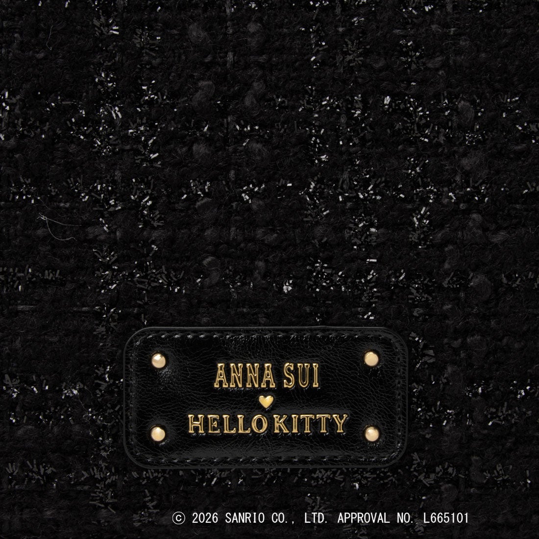 ANNA SUI × HELLO KITTY アナスイ×ハローキティ アナスイ キティ コラボ ハローキティ キティちゃん 巾着手提げ ショルダーバッグ 2way ハンドバッグ ブランド ブラック 318422
