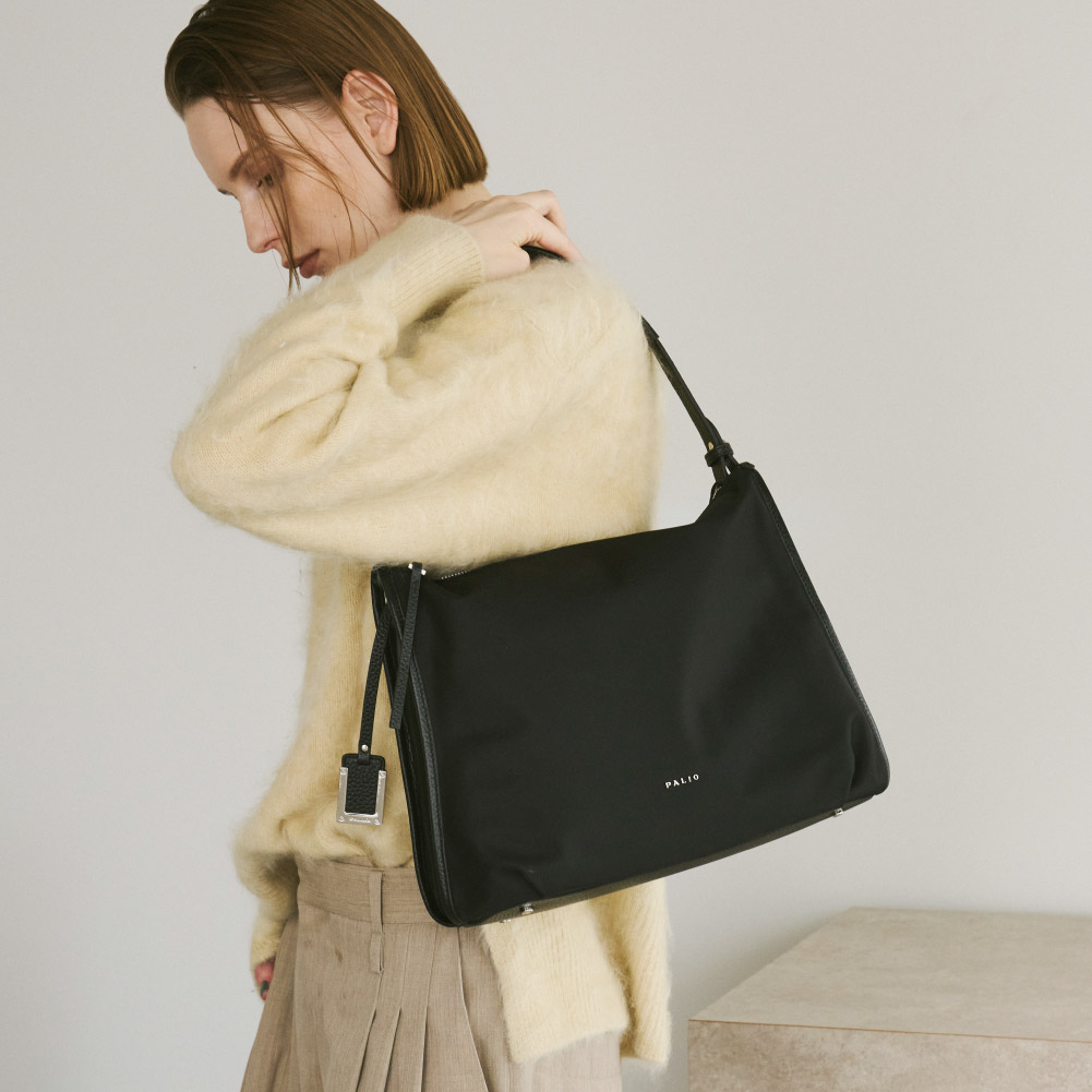 PALIO cartella leggero 2wayバッグ ハンドバッグ 本革+強撥水ナイロン PAN-001